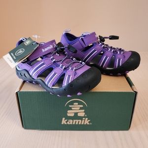 Kamik closed toe sandals purple girls size 10